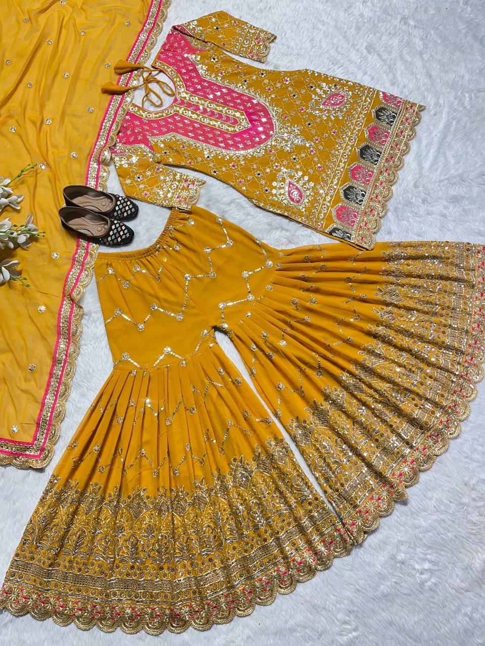 Neo-Classic Mustard Contrast-Yoke Suit